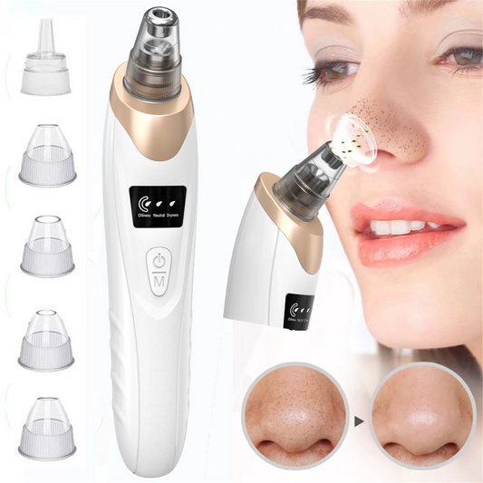 5-in-1 Portable Blackhead Remover with LCD Display | Deep Pore Cleaner with 5 Probes