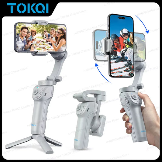 FlexShot – Three-Axis Foldable Gimbal Stabilizer with Fill Light & Tripod